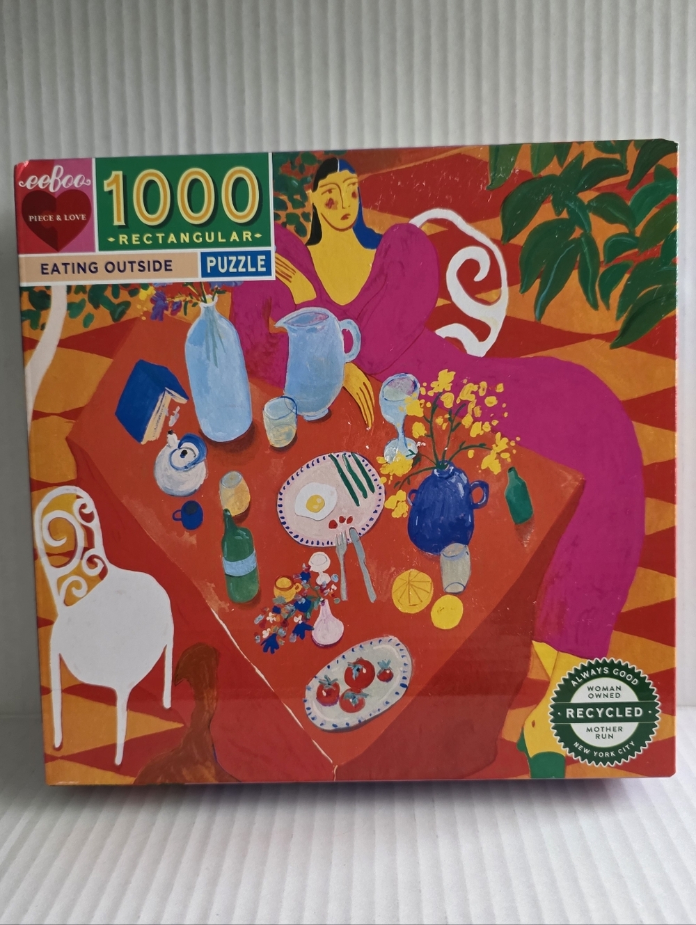 Ceeboo 1000-Piece Rectangular Puzzle - Eating Outside, Vibrant Multi-Color